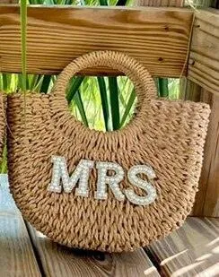 bridal straw bags