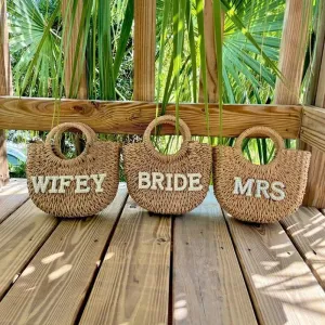 bridal straw bags