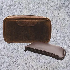 Brigham: 2 Pipe Bag with Tobacco Pouch - Vintage