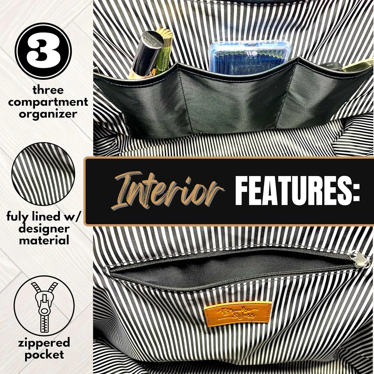 Brooke & Jess Designs Tote Bag for Grandma – Sturdy Canvas Grandma Tote w/Zipper & Inner Pocket Grandma Bag for Everyday Use