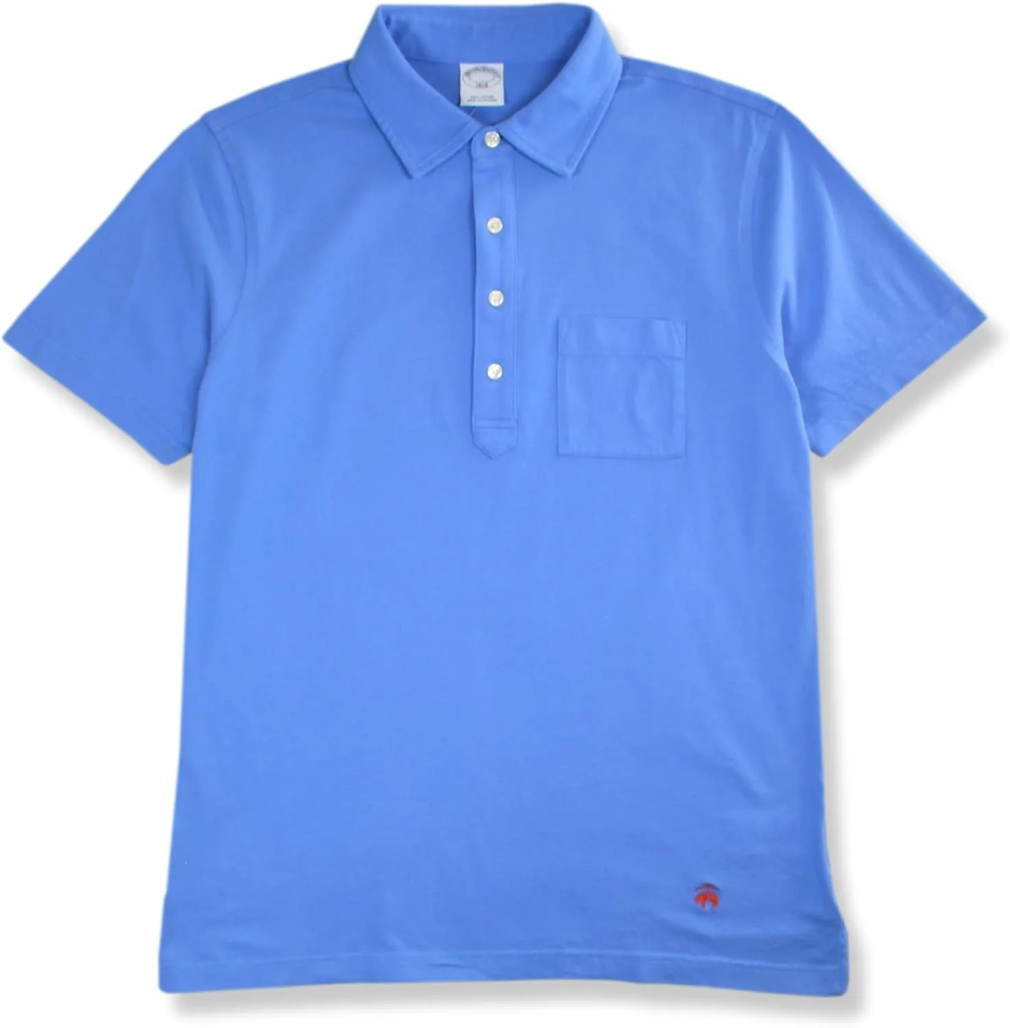 Brooks Brothers Mens Slim Fit Soft Knit Cotton Pocket Four Button Polo Shirt,