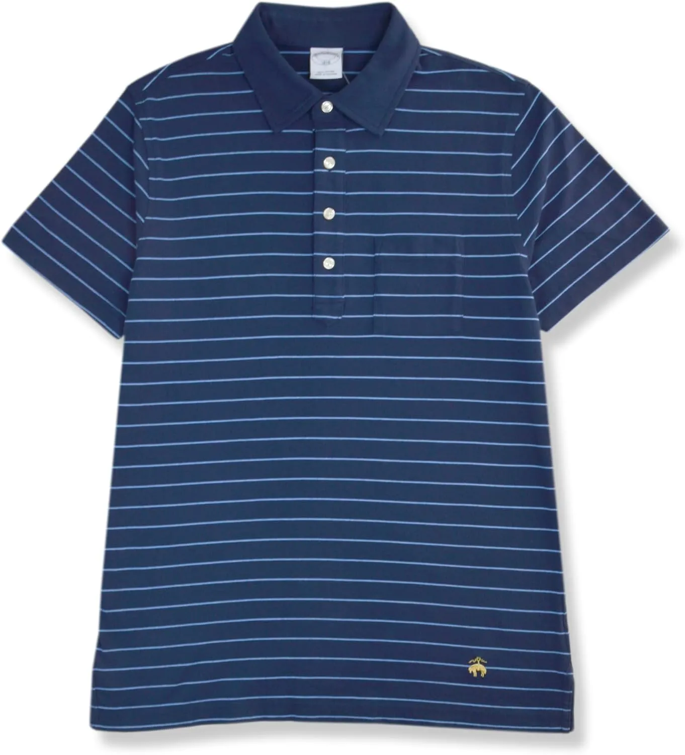 Brooks Brothers Mens Slim Fit Soft Knit Cotton Pocket Four Button Polo Shirt,