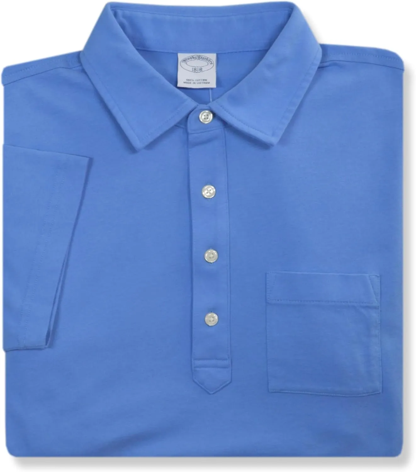 Brooks Brothers Mens Slim Fit Soft Knit Cotton Pocket Four Button Polo Shirt,