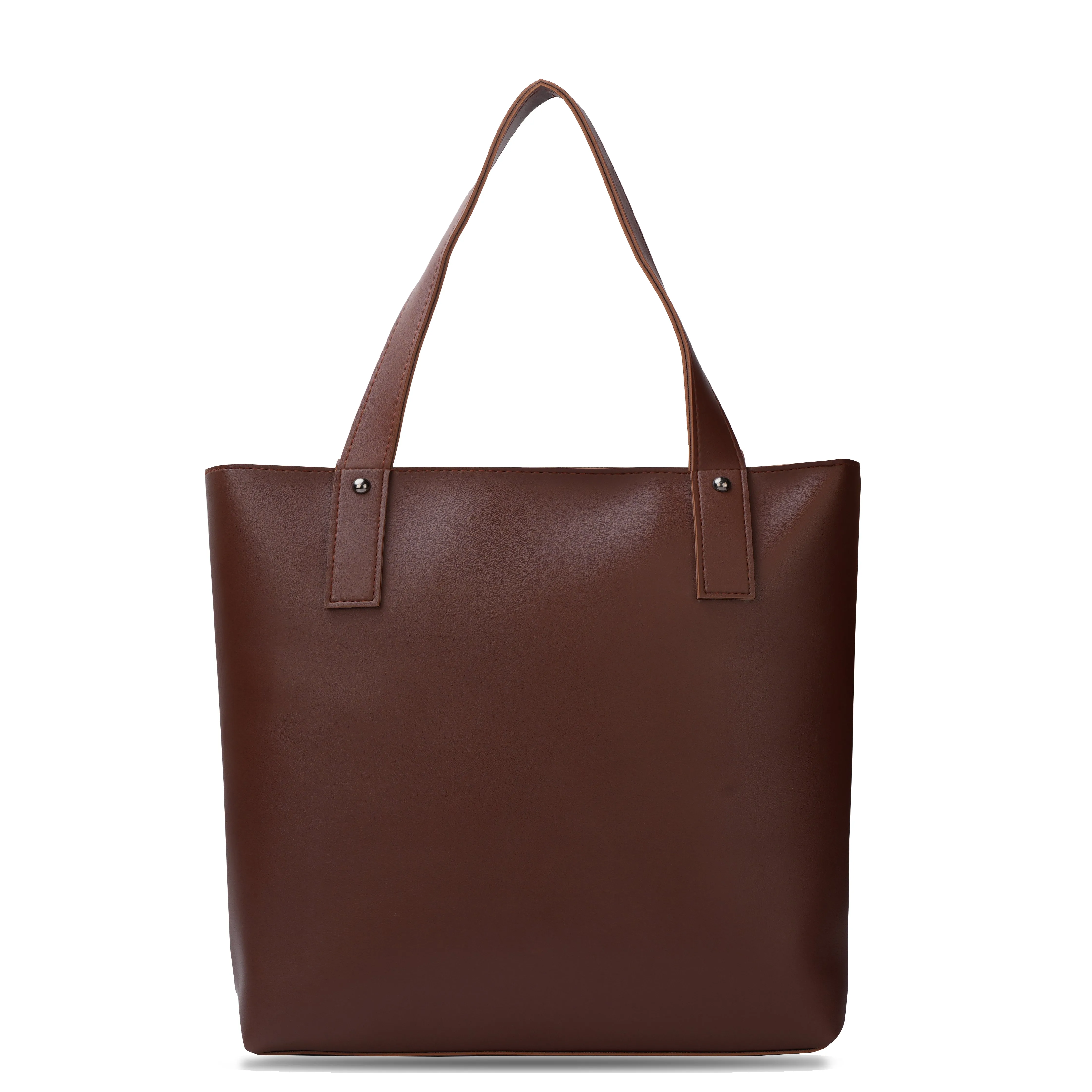 Brown Tote Bag With Detachable Pouch