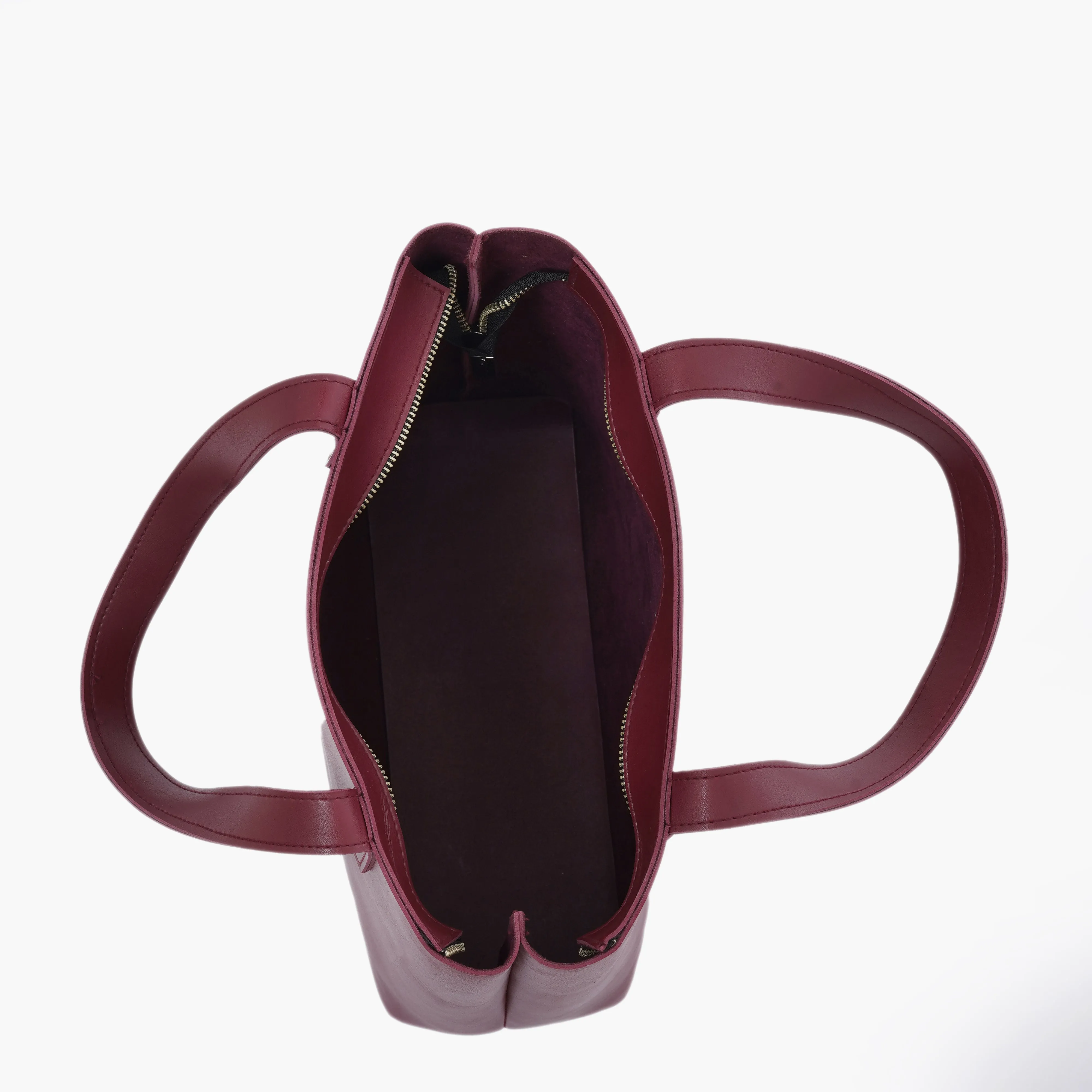 Brown Tote Bag With Detachable Pouch