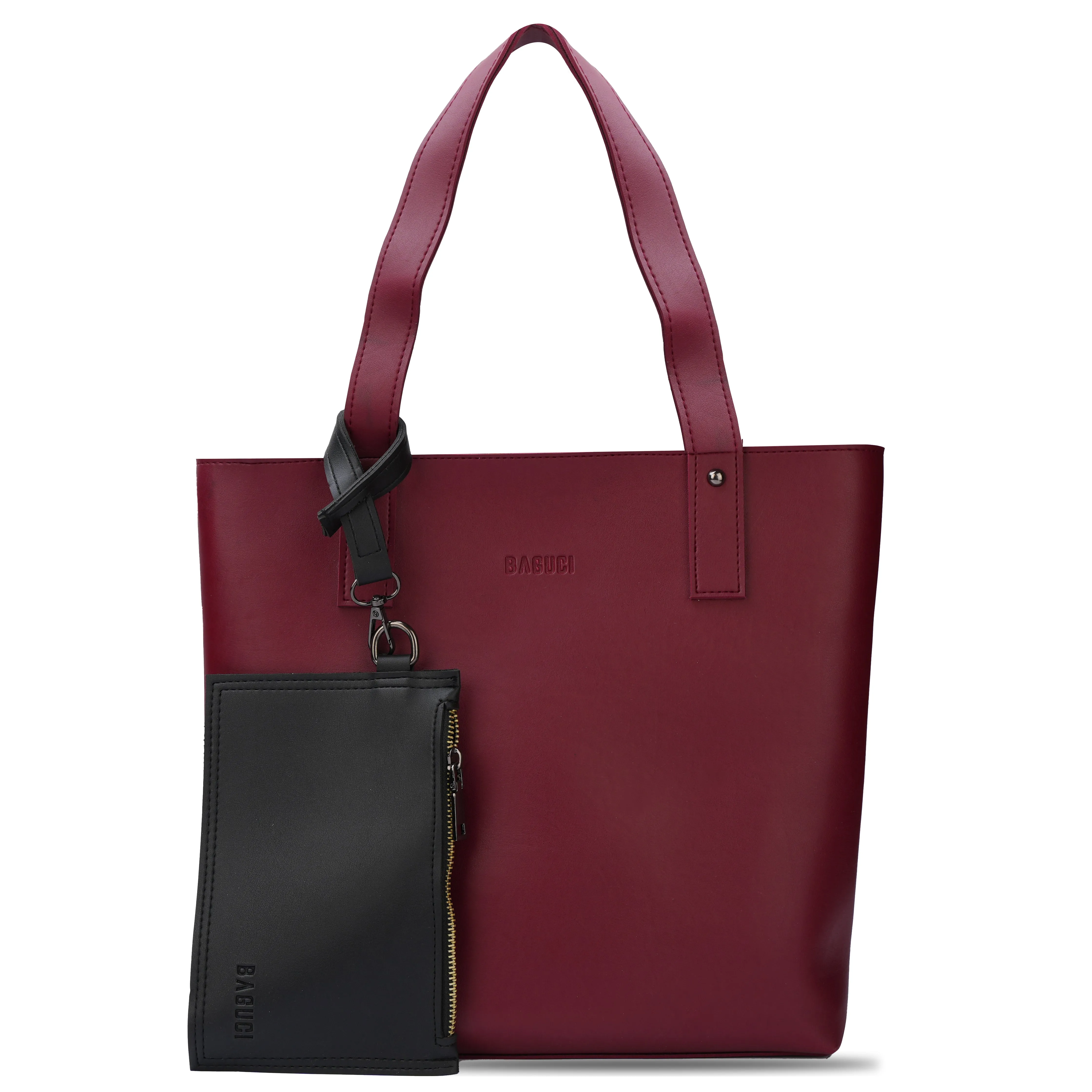Brown Tote Bag With Detachable Pouch