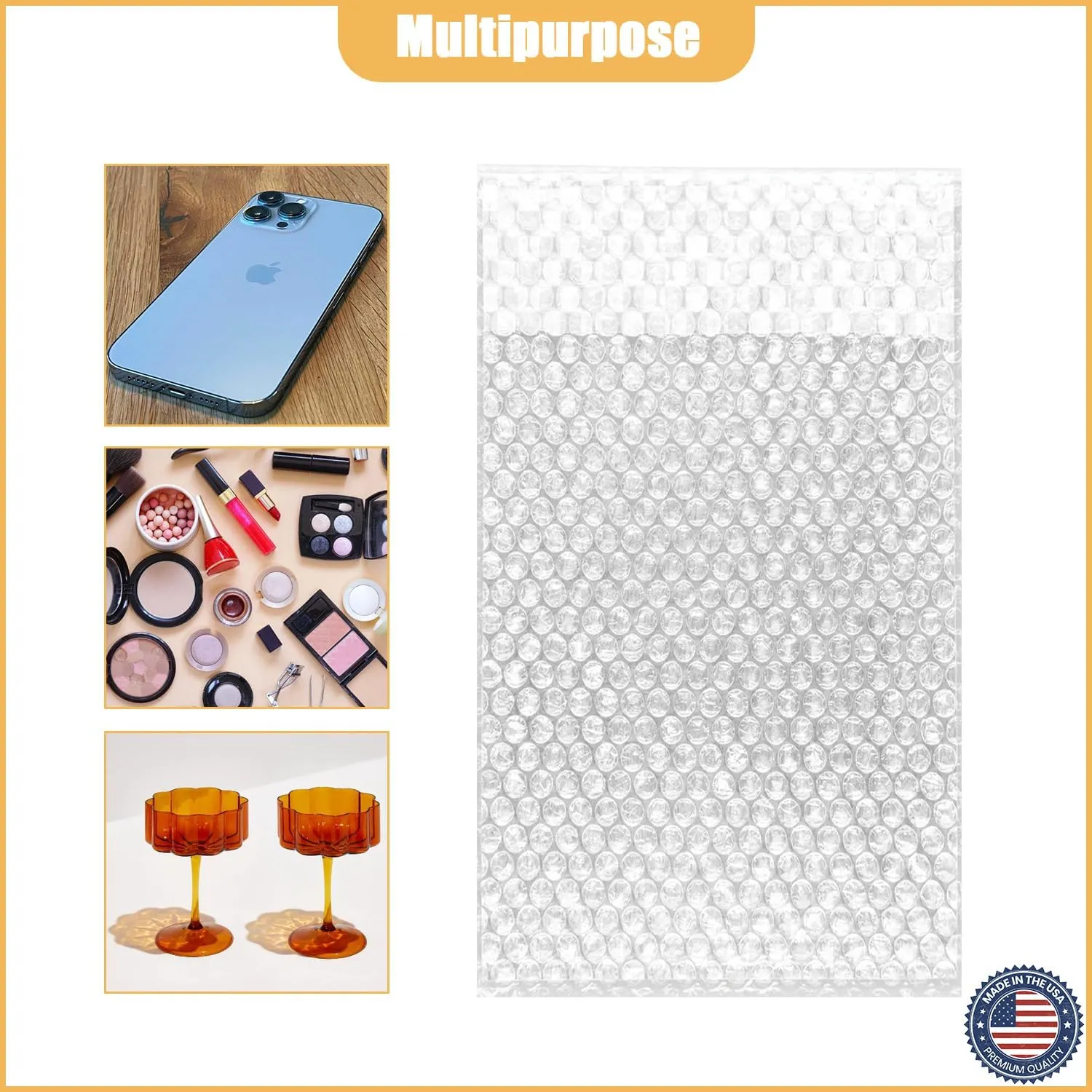 Bubble bag packaging 8x12.5 inch, self-sealing bubble bags, buffer bags, thickened shockproof foam bags for moving, transportation and storage Usable Size 8x11.5 inch(50PCS)
