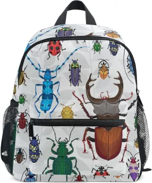 Bugs Small Beetles Insect Kid's Backpack for Girls Boys, Toddler Backpack with Name Tag Daycare School Children Kindergarten Bag Nursery Travel Bag
