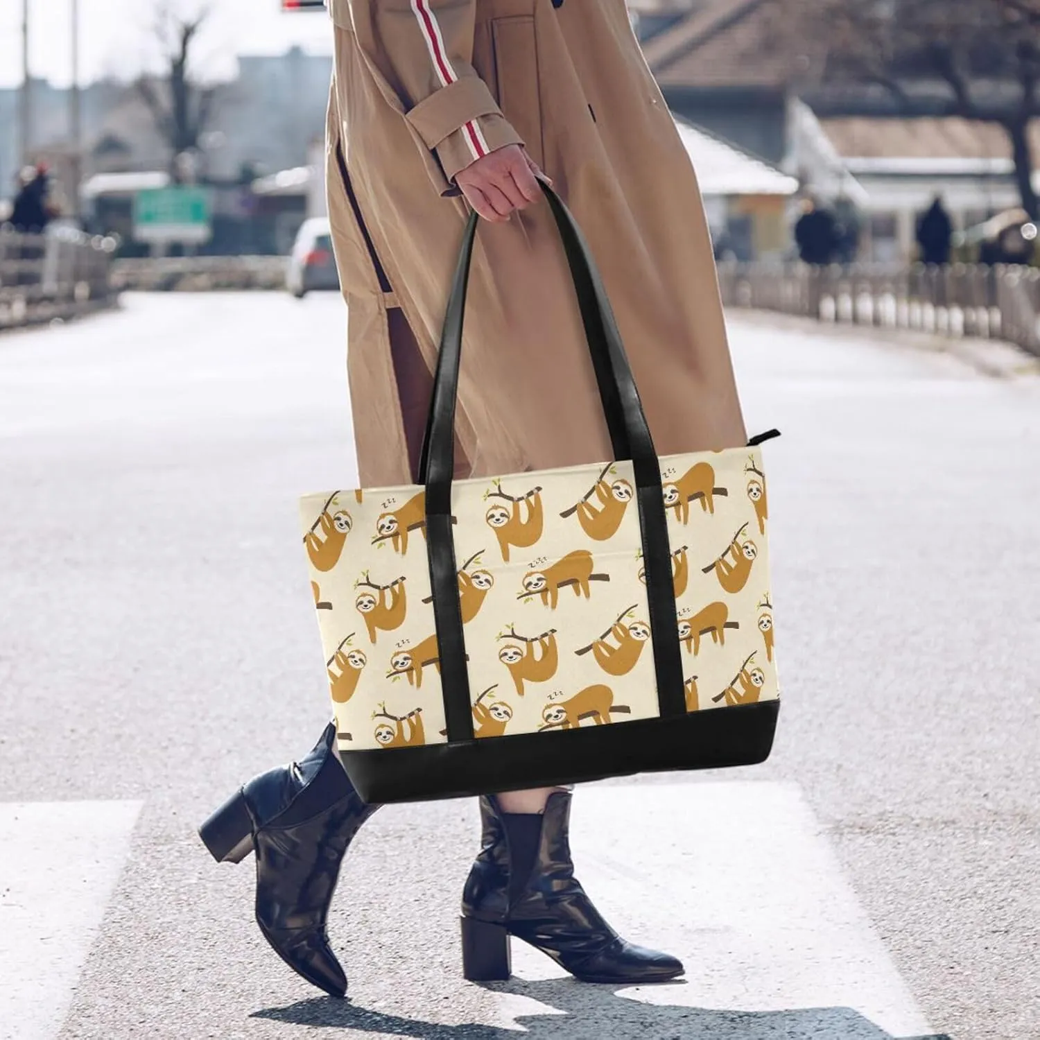 Butterflies Laptop Tote Bag for Women Travel Work Bag Handbags Purse Canvas Teacher Tote Bags with Zipper