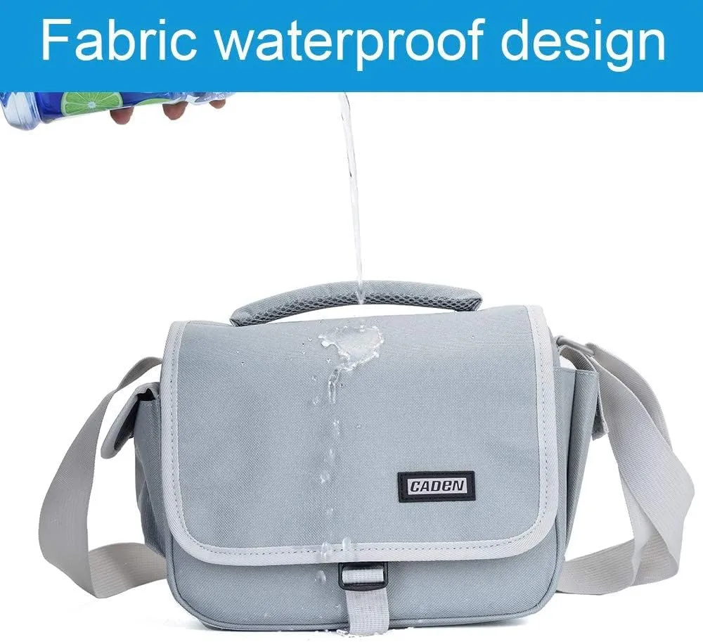 CADeN Camera Bag Case Shoulder Crossbody Bag Compatible for Nikon, Canon, Sony, DSLR SLR Mirrorless Cameras and Lenses (1.0 Grey, Small)