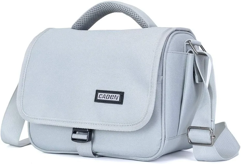 CADeN Camera Bag Case Shoulder Crossbody Bag Compatible for Nikon, Canon, Sony, DSLR SLR Mirrorless Cameras and Lenses (1.0 Grey, Small)
