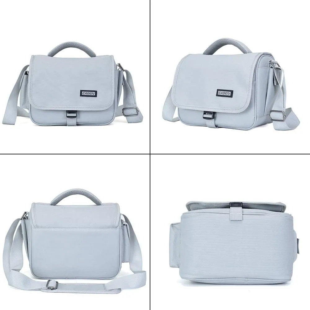 CADeN Camera Bag Case Shoulder Crossbody Bag Compatible for Nikon, Canon, Sony, DSLR SLR Mirrorless Cameras and Lenses (1.0 Grey, Small)