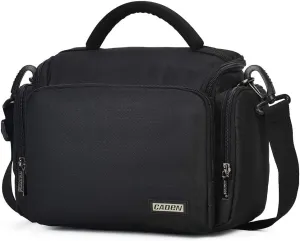 CADeN Camera Shoulder Crossbody Bag Case Compatible for Nikon, Canon, Sony SLR/DSLR Mirrorless Cameras and Lenses Waterproof(1.0 M, Black)