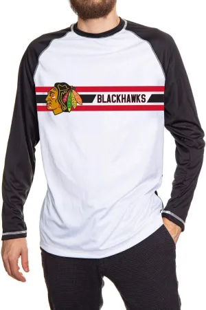 Calhoun Mens Officially Licensed NHL Striped Long Sleeve Rashguard