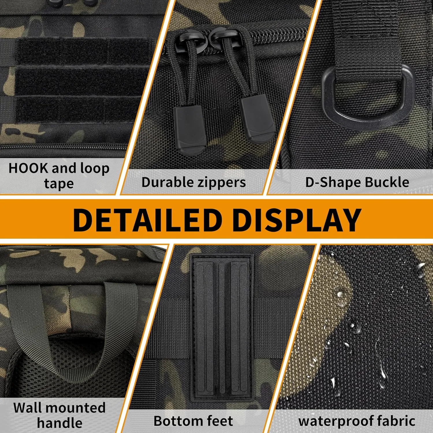 Camera Backpack for DSLR/SLR/Mirrorless Photography Camera, Tactical Camera Bag Case Water-resistant Travel Backpack with 15.6" Laptop Compartment Compatible with Canon/Nikon/Sony/DJI Mavic Drone