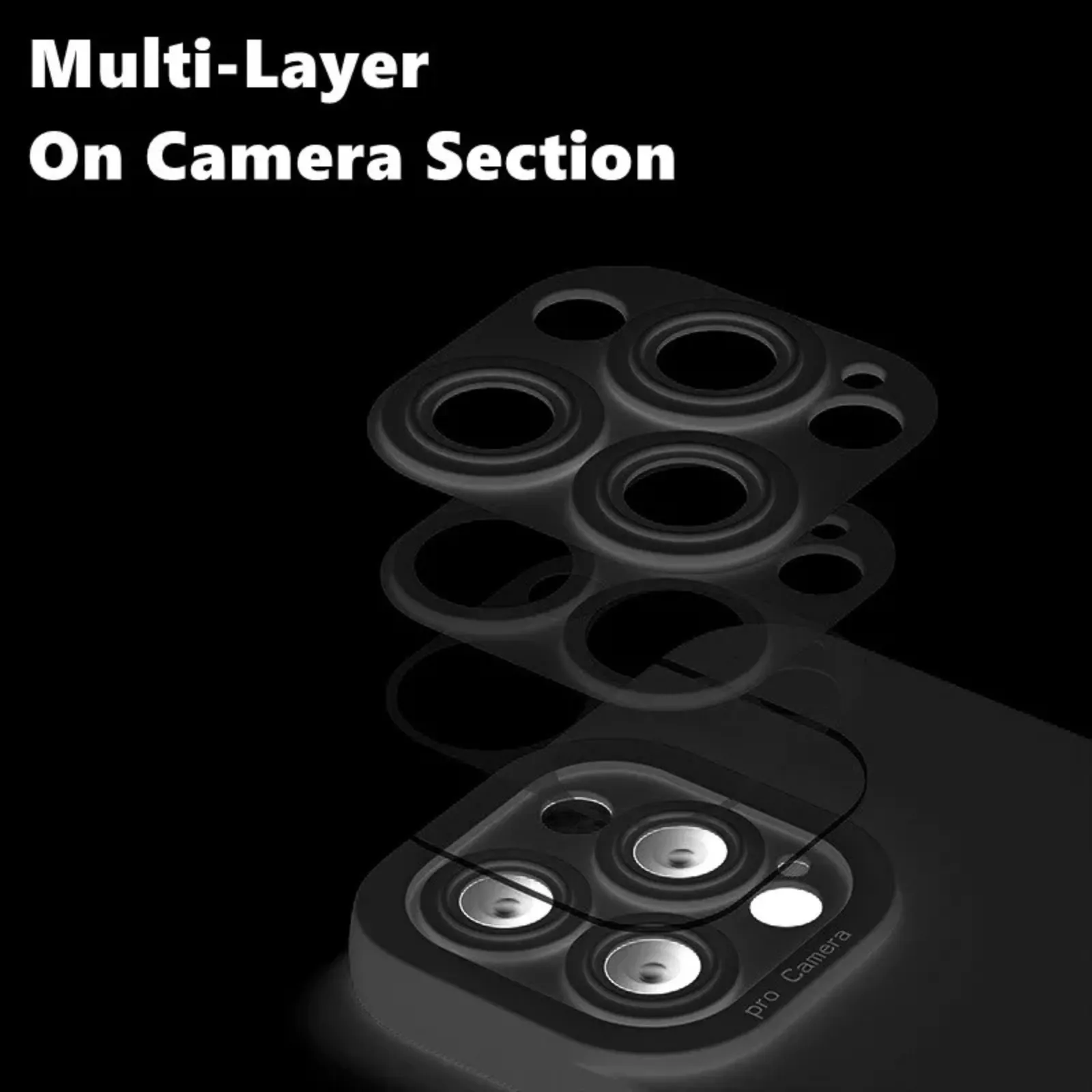 Camera Lens Cover Shockproof Silicone Case For Apple iPhone 14 Pro Max Black