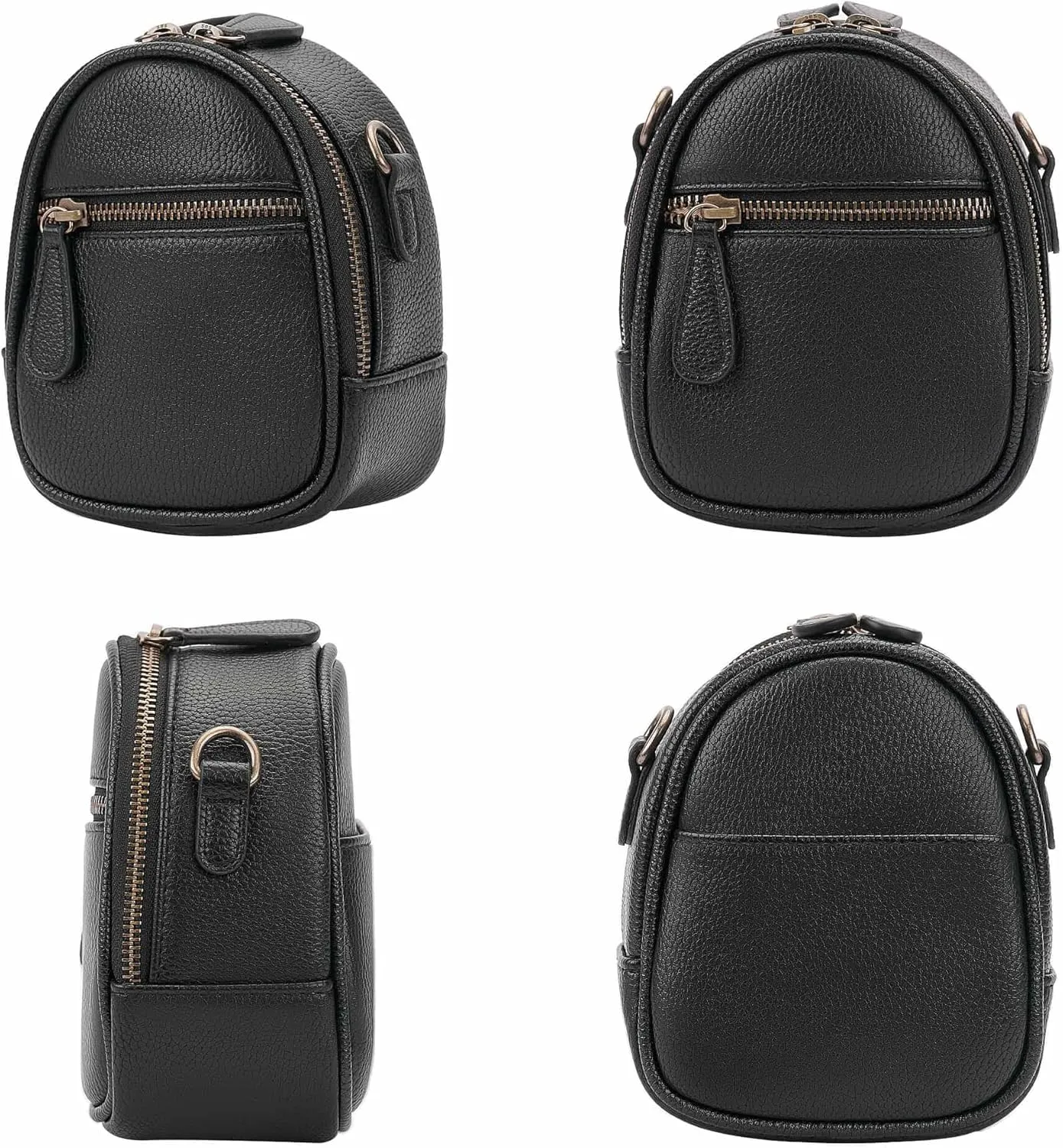 Camera Sling Bag, Waterproof PU Leather Crossbody Camera Bag for DSLR/SLR/Mirrorless, Small Shockproof Case for Photographers, Mini Cute Case 1L Black