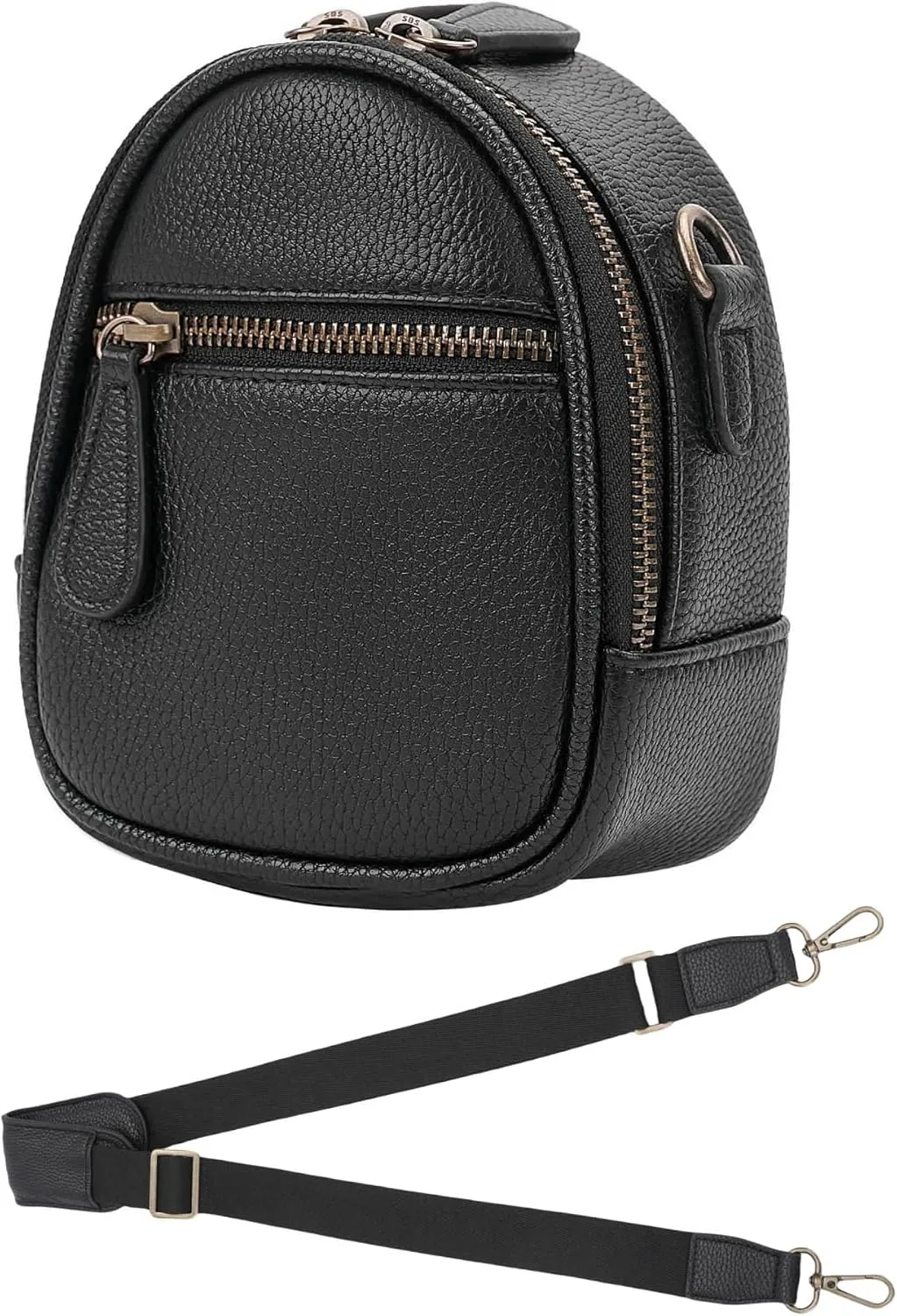 Camera Sling Bag, Waterproof PU Leather Crossbody Camera Bag for DSLR/SLR/Mirrorless, Small Shockproof Case for Photographers, Mini Cute Case 1L Black