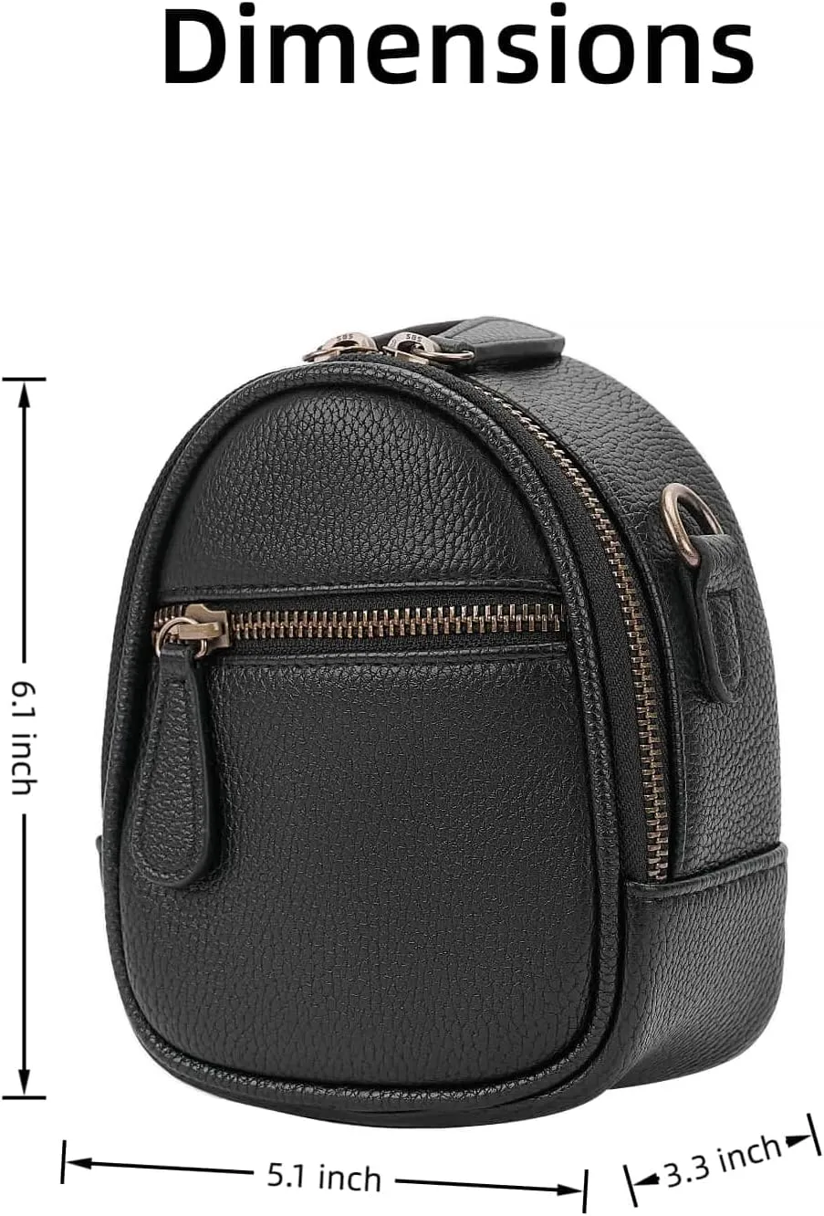 Camera Sling Bag, Waterproof PU Leather Crossbody Camera Bag for DSLR/SLR/Mirrorless, Small Shockproof Case for Photographers, Mini Cute Case 1L Black
