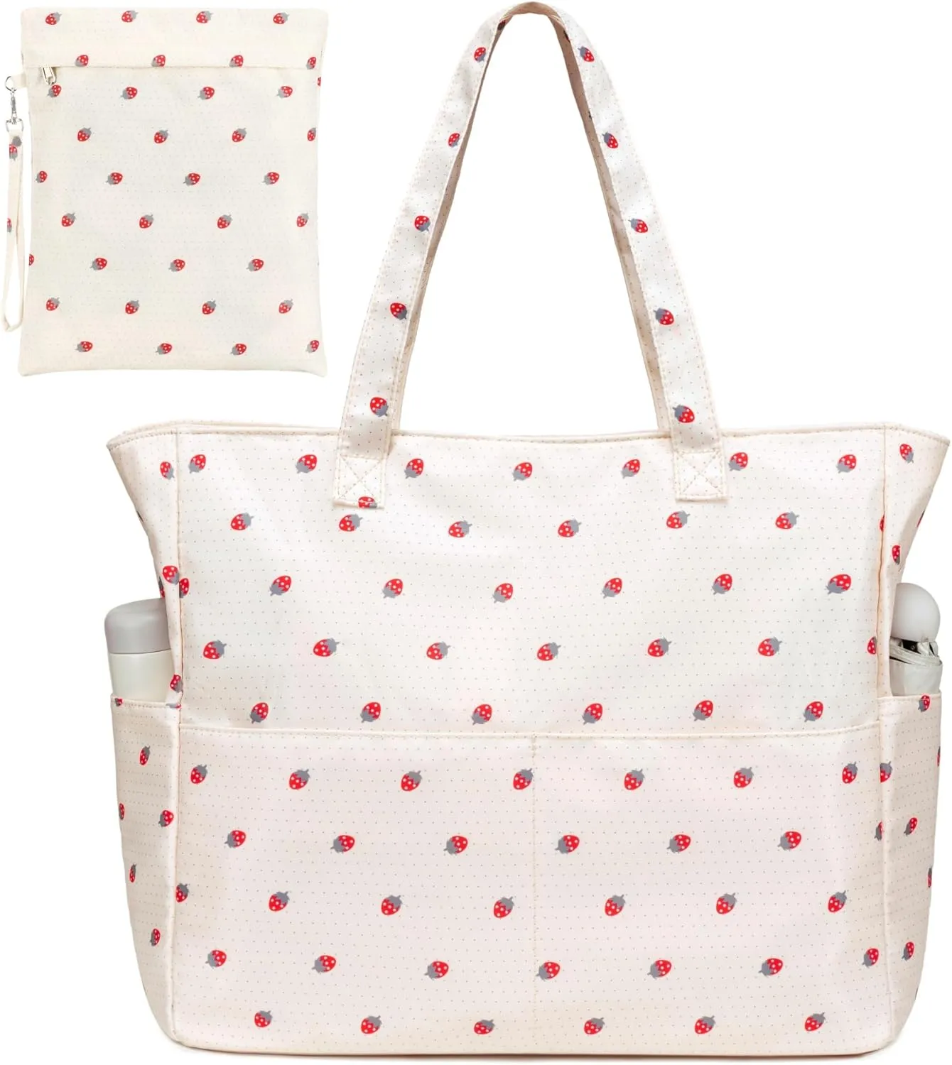 CAMTOP Waterproof Beach Tote Bag for Women Girls with Zipper Foldable Sandproof Pool Swim Bag Travel Carry On Gym