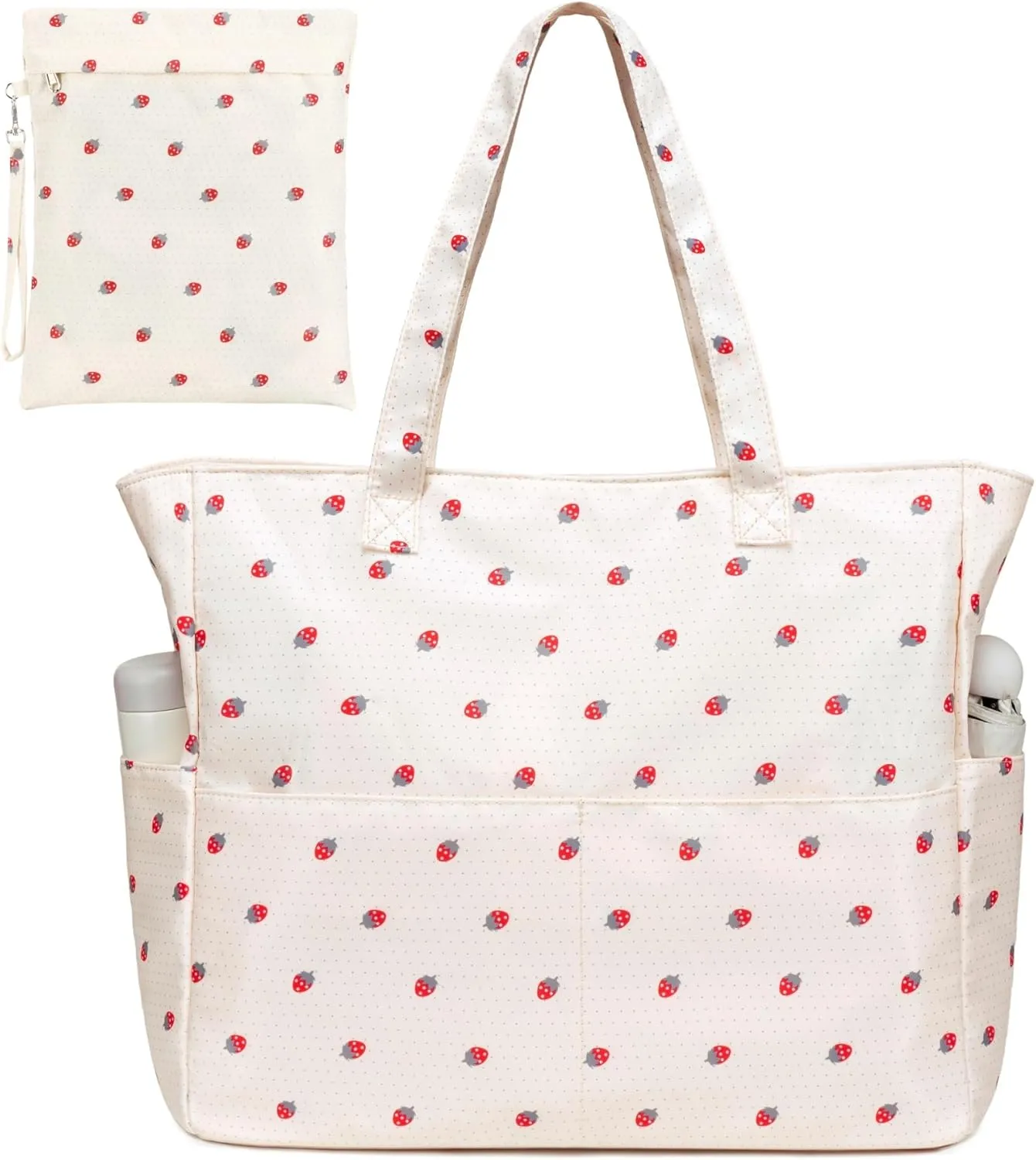 CAMTOP Waterproof Beach Tote Bag for Women Girls with Zipper Foldable Sandproof Pool Swim Bag Travel Carry On Gym