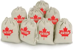 Canadian Maple Leaf Eh Team Cute Tag Drawstring Gift Bags 8 Sets Pockets DIY Jewelry Storage Pouches Wedding Party, style