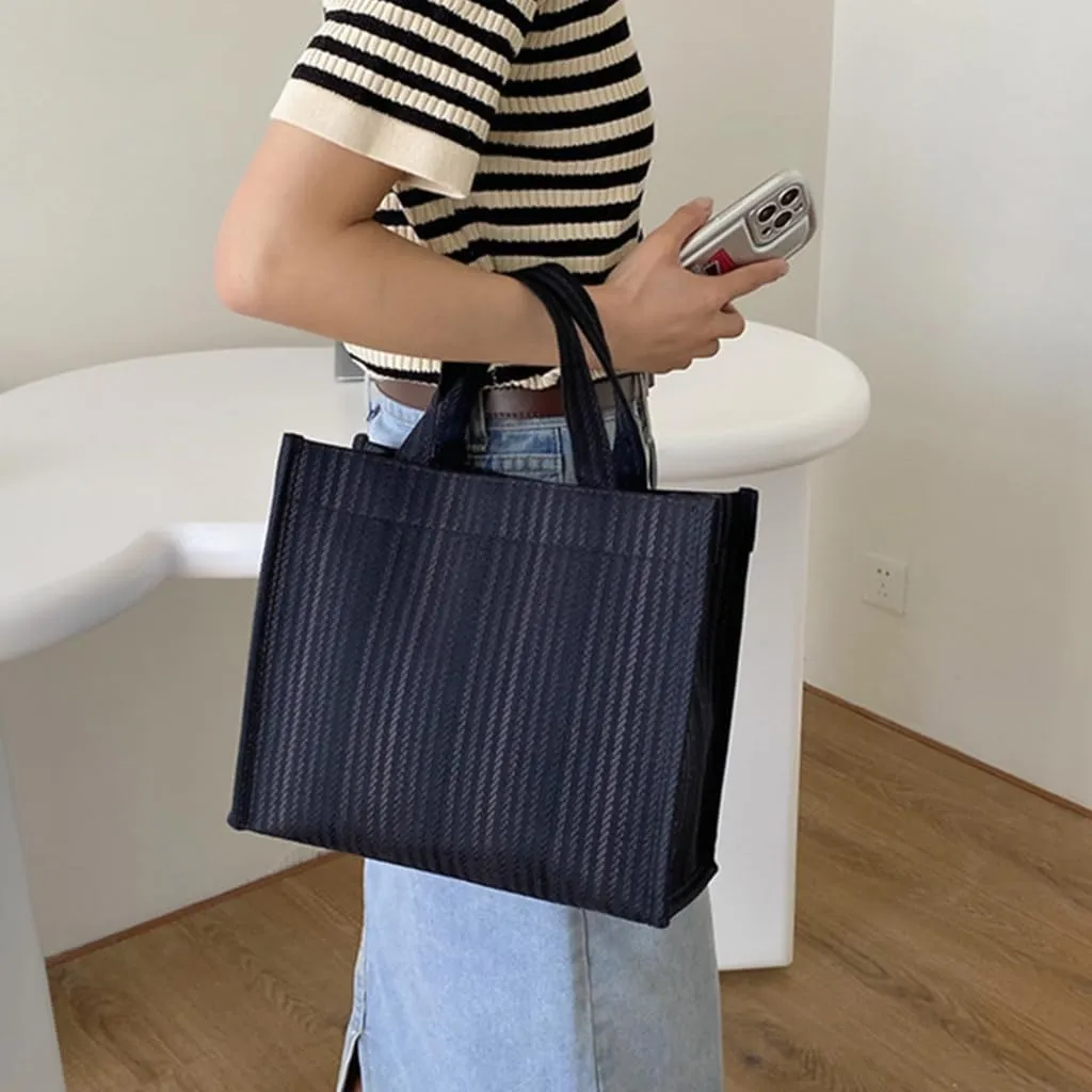 Canvas Bag Shopper Casual Handbag Large Capacity Shopping Shoulder Bag Purse for Women Fashion Bag Striped Bag
