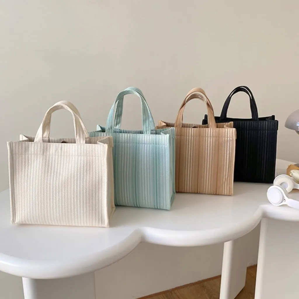 Canvas Bag Shopper Casual Handbag Large Capacity Shopping Shoulder Bag Purse for Women Fashion Bag Striped Bag