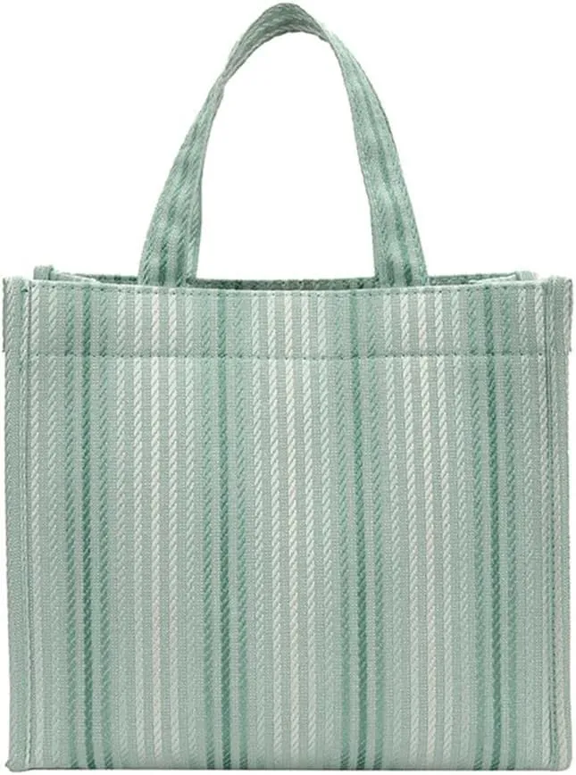 Canvas Bag Shopper Casual Handbag Large Capacity Shopping Shoulder Bag Purse for Women Fashion Bag Striped Bag