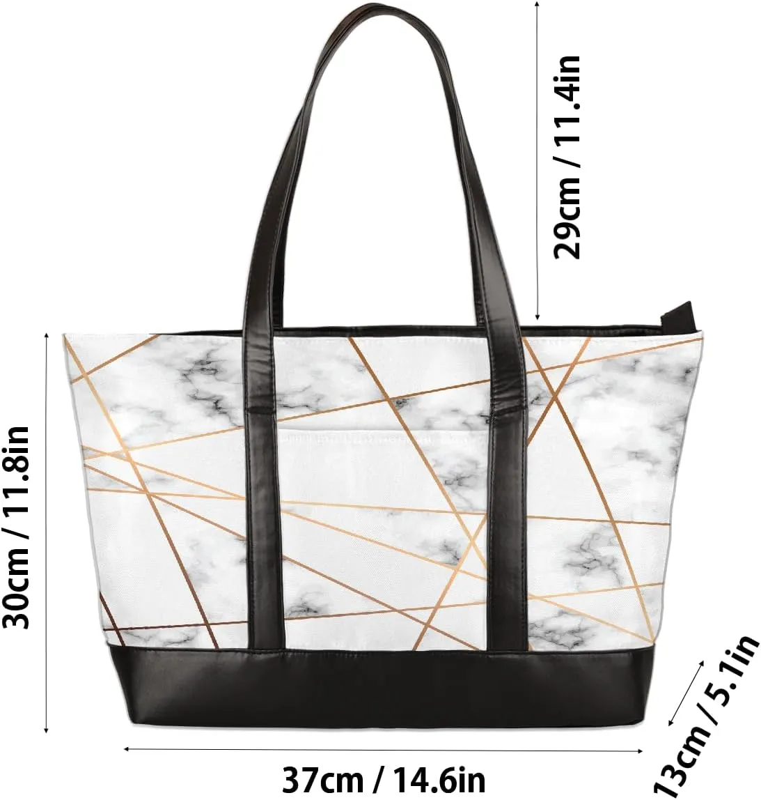 Canvas Laptop Tote Bag for Women Wood Blue Seaside 15.6 Inch Large Capacity Computer Bag