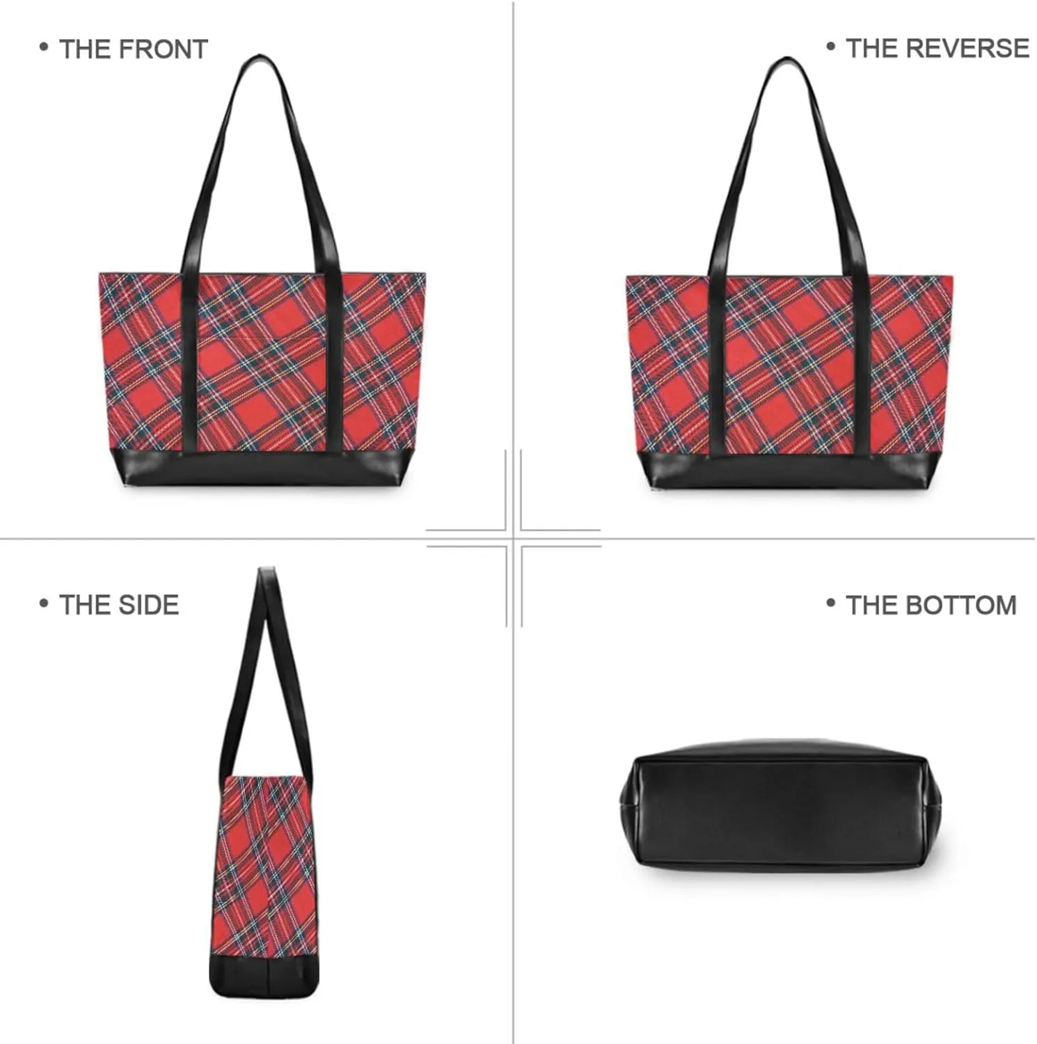 Canvas Laptop Tote Bag for Women - Work & Travel with Zipper