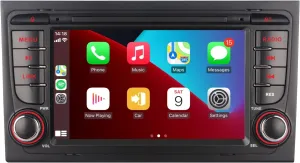 Car Stereo Compatible with Wireless Carplay/Android Auto for Audi A4 S4 RS4 2002-2008 with IPS Touch Screen/Bluetooth/Mirror Link/FM/AM/USB