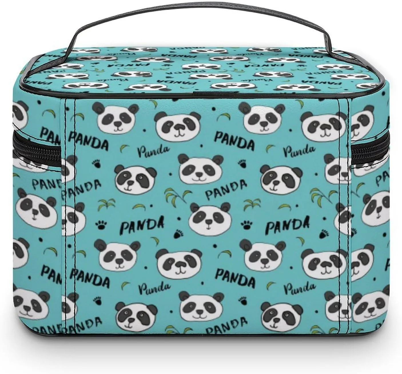 Cartoon Animal Cute Pandas Makeup Bags For Women Travel Cosmetic Bag Large Waterproof Skincare Toiletry Bags With Handle Cosmetic Organizer Portable Make Up Box For Wedding Party