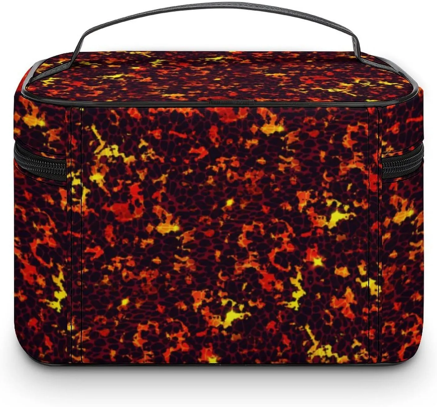 Cartoon Games Lava Print Makeup Bags For Women Travel Cosmetic Bag Large Waterproof Skincare Toiletry Bags With Handle Cosmetic Organizer Portable Make Up Box For Wedding Party