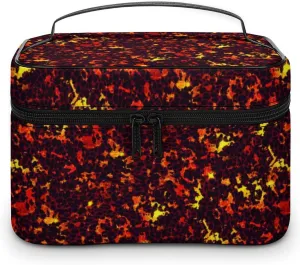 Cartoon Games Lava Print Makeup Bags For Women Travel Cosmetic Bag Large Waterproof Skincare Toiletry Bags With Handle Cosmetic Organizer Portable Make Up Box For Wedding Party