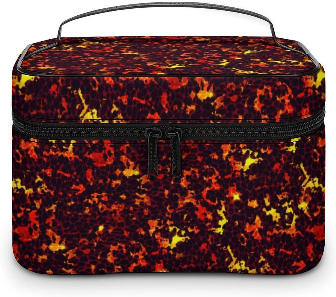 Cartoon Games Lava Print Makeup Bags For Women Travel Cosmetic Bag Large Waterproof Skincare Toiletry Bags With Handle Cosmetic Organizer Portable Make Up Box For Wedding Party