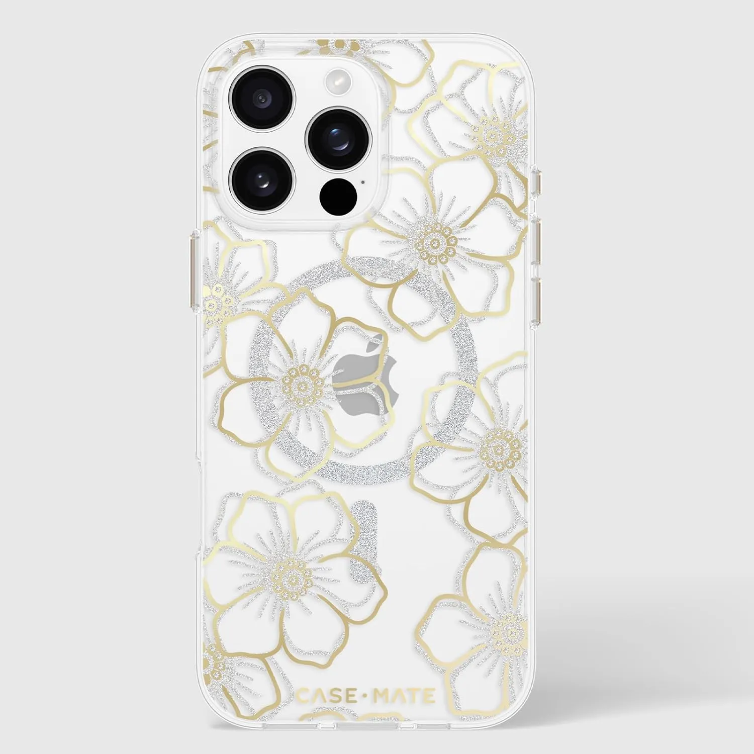 Case-Mate iPhone 16 Pro Max Case [Compatible with MagSafe] - Sparkly Floral Phone Case with 12ft Drop Protection - Premium Magnetic Cover for iPhone 16 Pro Max - Floral Gems