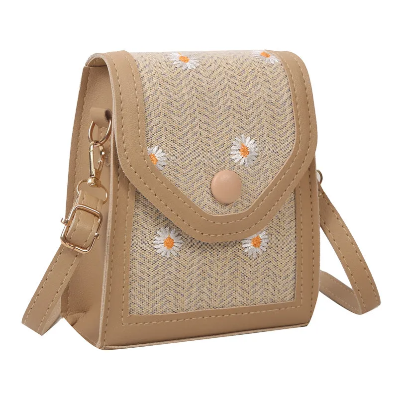 Casual Straw Mobile Female Summer Fashion Phone Bags
