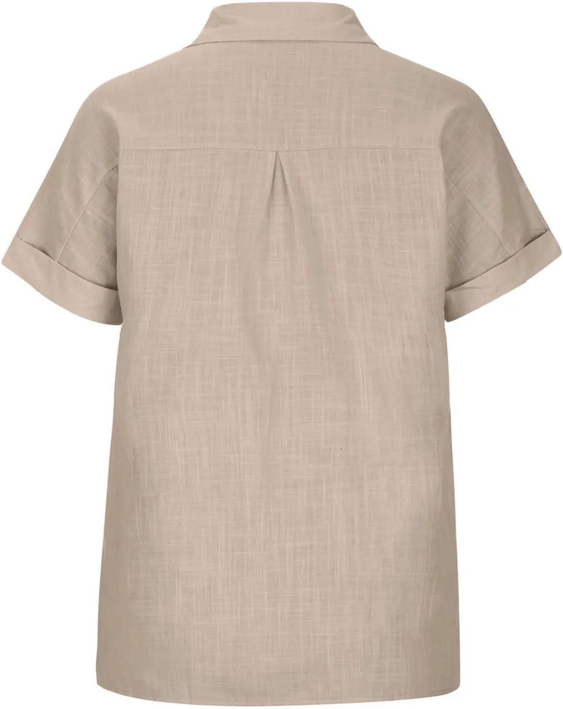 Ceboyel Women Cotton Linen Summer Shirts Collared Button Down Blouses Gauze Short Sleeve Tops Causal Ladies Outfits 2023