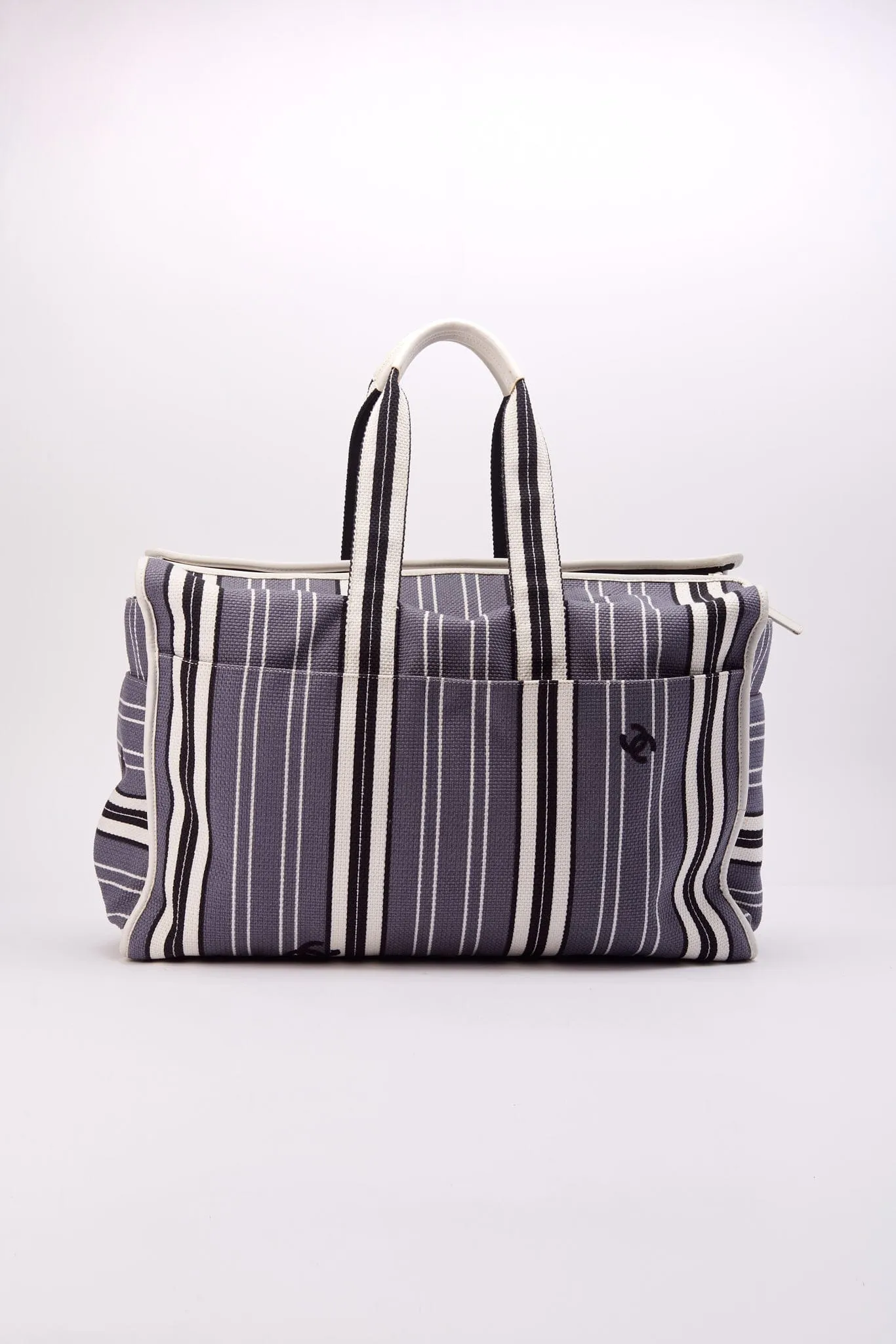 Chanel 2005 Logo Printed Striped Bag
