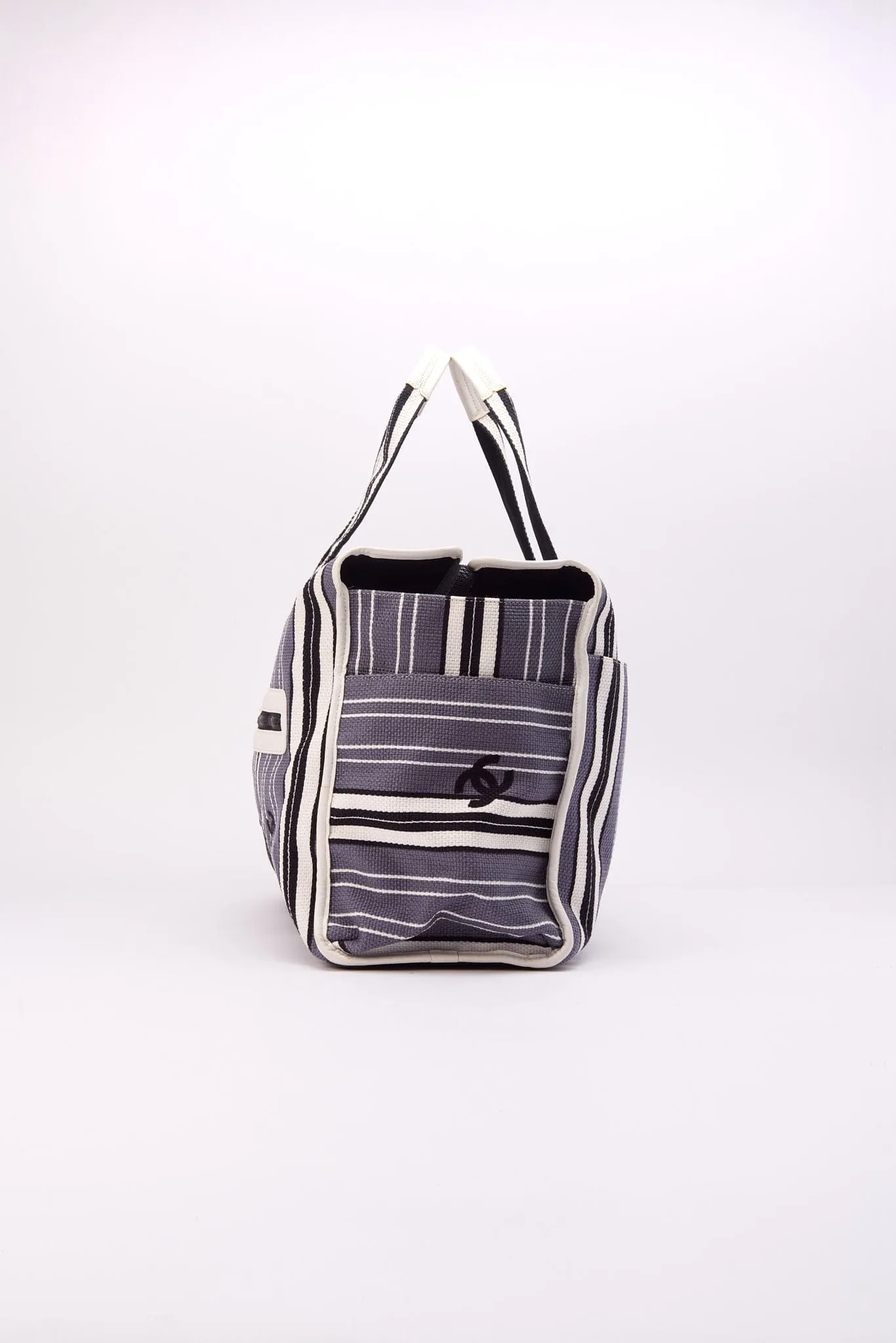 Chanel 2005 Logo Printed Striped Bag