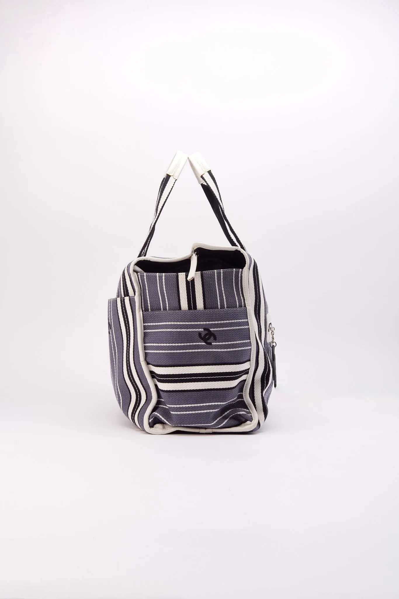 Chanel 2005 Logo Printed Striped Bag