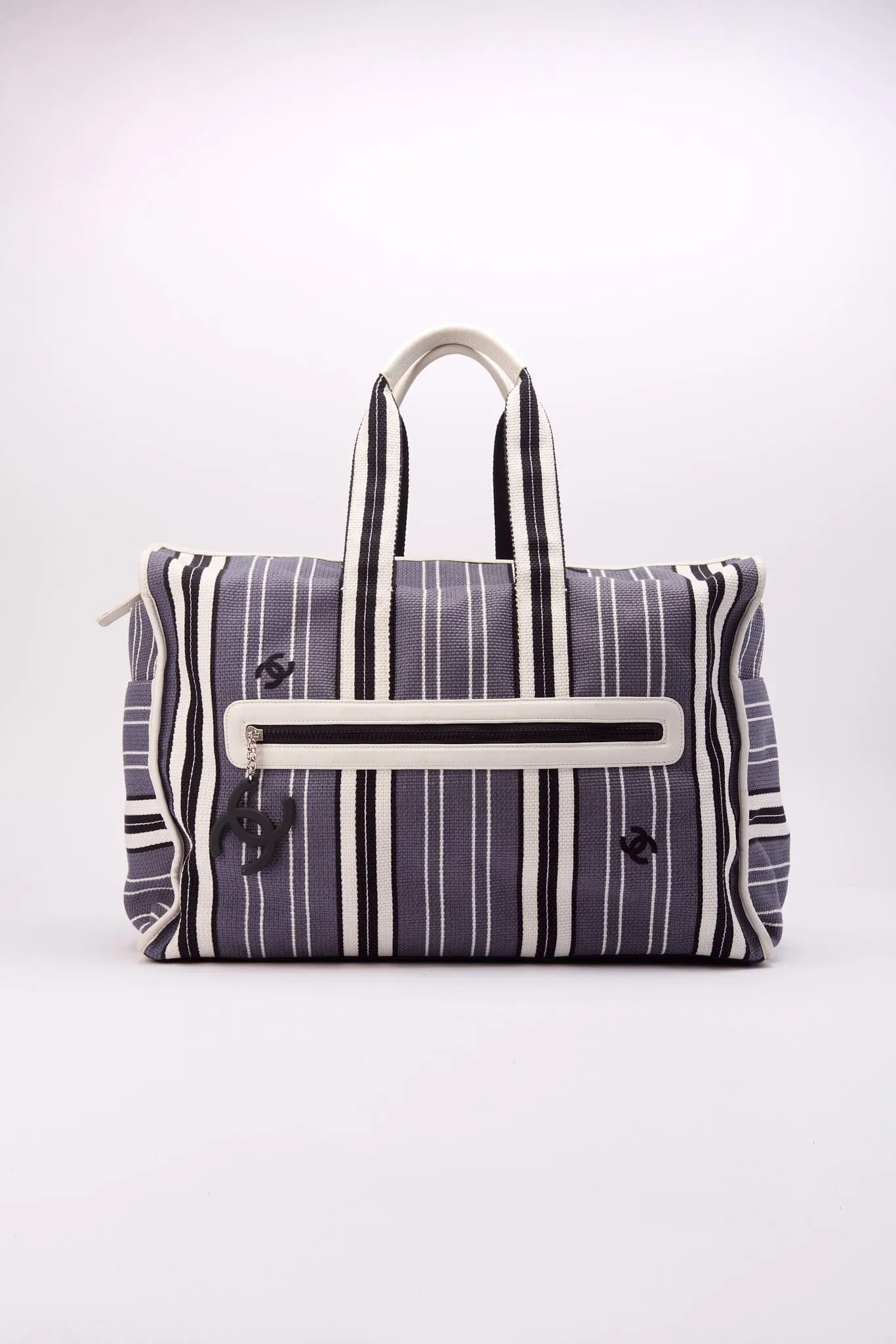 Chanel 2005 Logo Printed Striped Bag