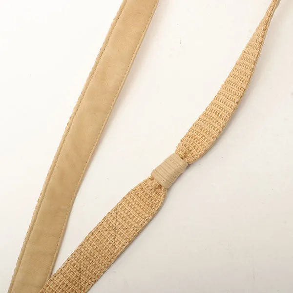 Chanel Around 1992 Made Straw Turn-Lock Shoulder Bag Beige