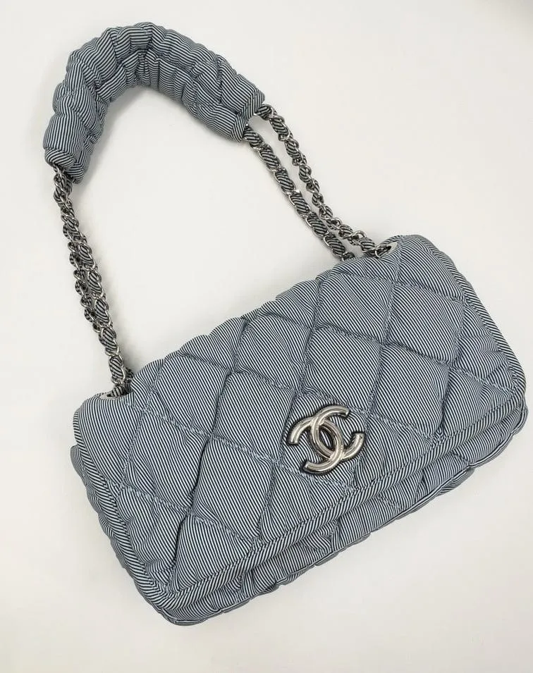 Chanel Bubble Striped Quilted Shoulder Bag