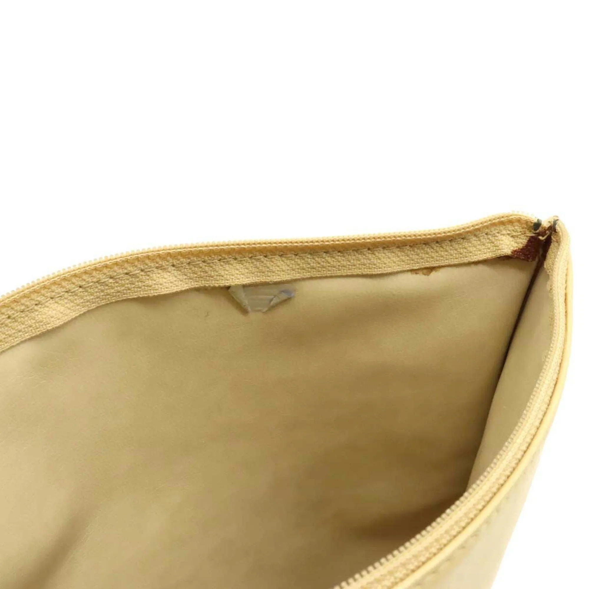 CHANEL Tote Bag Shoulder Chain Basket Straw Leather Beige Natural