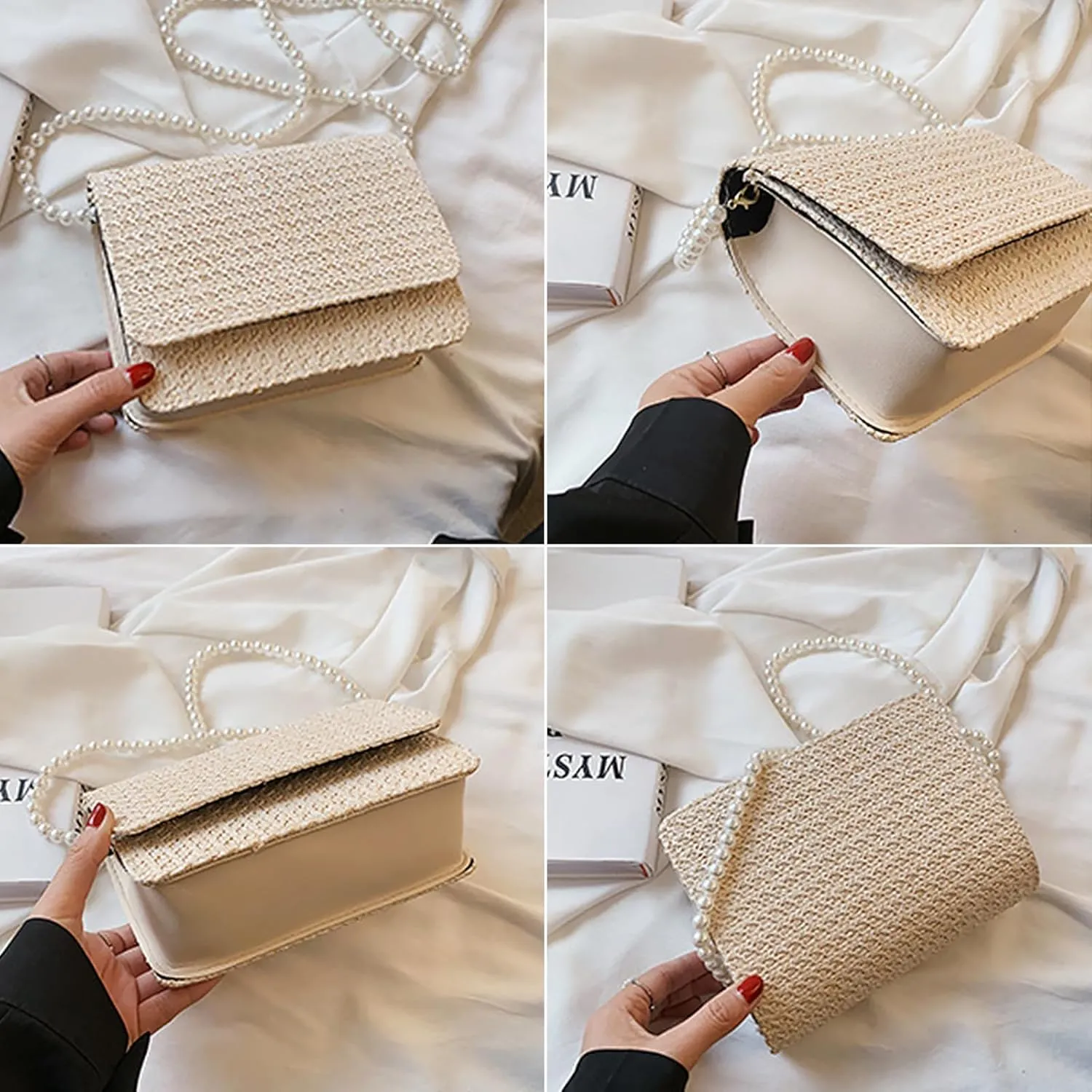 CHARMORE Crossbody Bag for Women Small Straw Beach Shoulder Bag Stylish Woven Bags Travel Handbags