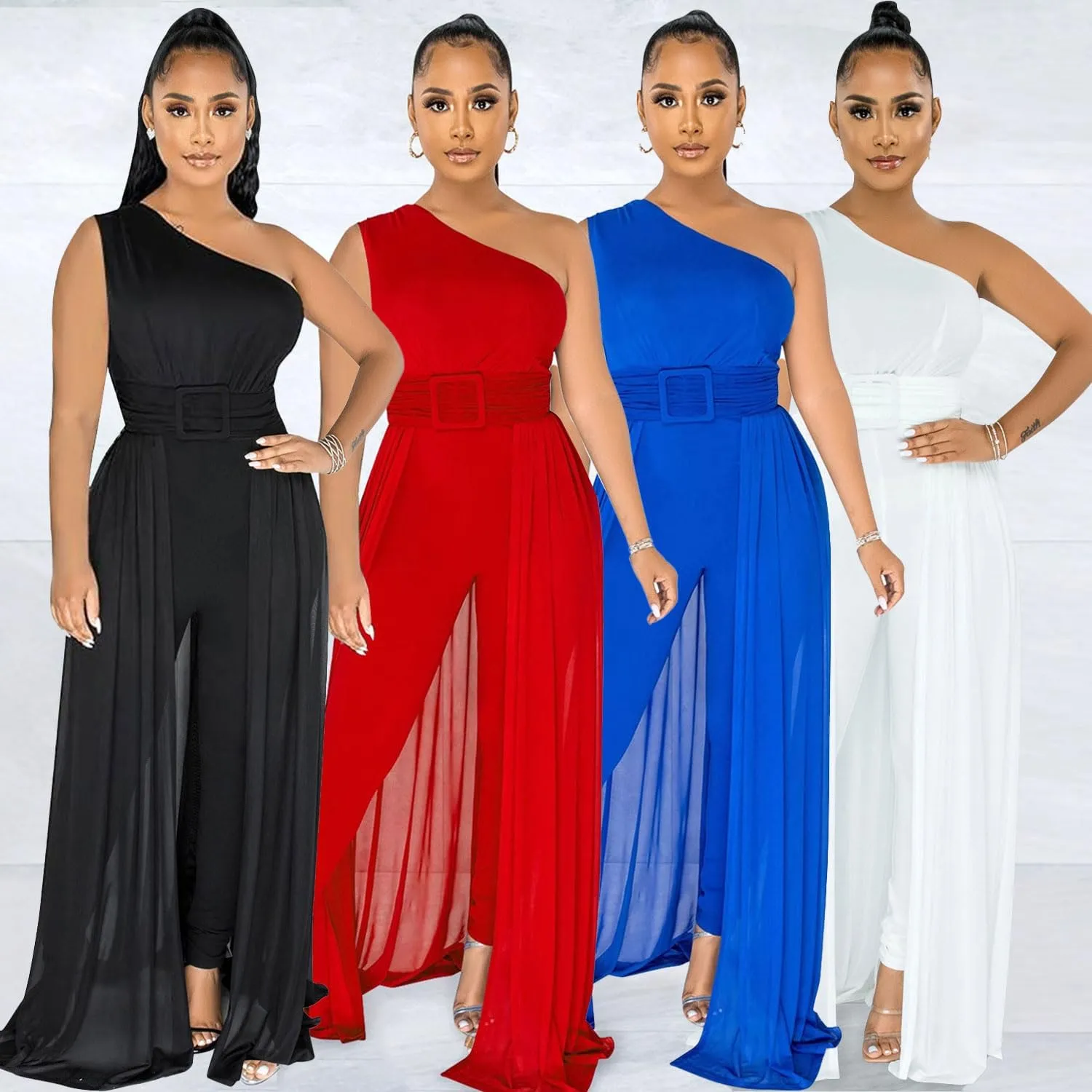 chicyes Women's One Piece Jumpsuits Dressy Sexy Long Sleeve Bodycon Rompers Plus Size Formal Sleeveless Outfits 2025