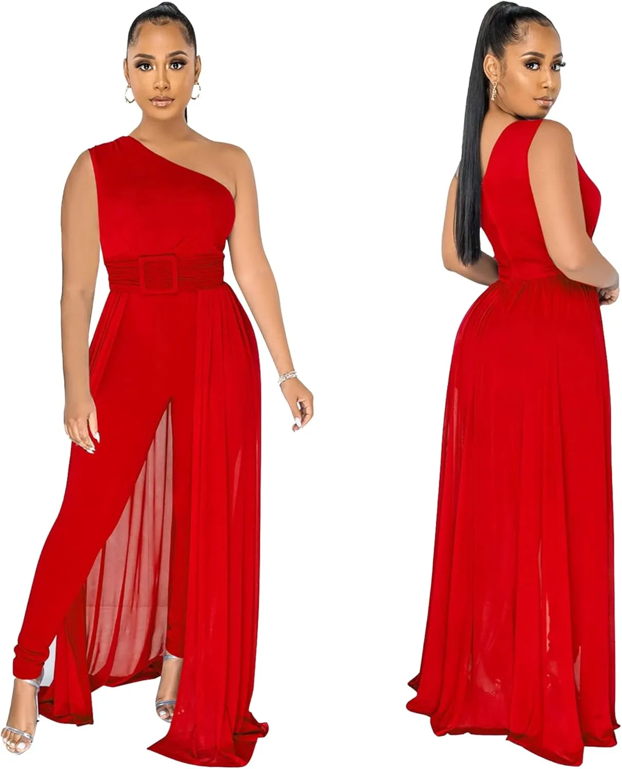 chicyes Women's One Piece Jumpsuits Dressy Sexy Long Sleeve Bodycon Rompers Plus Size Formal Sleeveless Outfits 2025