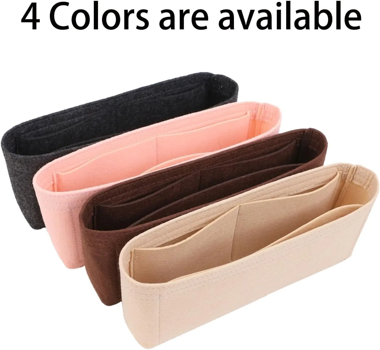 Chispee Purse Organizer Insert for Handbags, Softened Felt Insert Bag Organizer for Tote, Handbag Organizer fit for Baguette, Longchamp (Dark Grey, Medium)